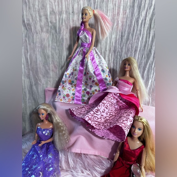 Barbie Other - Mattel Barbies Set of 4 with Evening Gowns Mixed Set